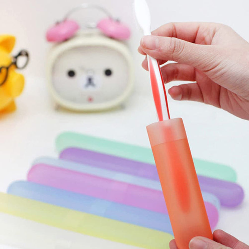 [Australia] - Hahhhha 7pcs Travel Toothbrush Case & 5pcs Toothbrush Head Cover, Portable Toothbrush Cover Case Set Toothbrushes Holder for Travel Home Office Camping School(Colorful) Colorful 