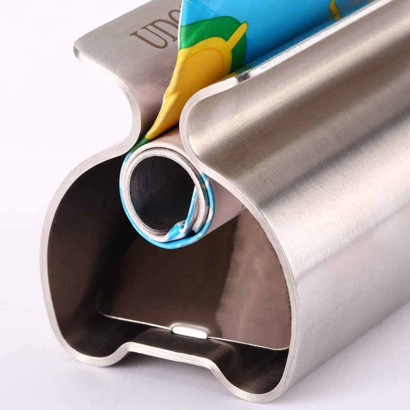 [Australia] - Toothpaste Squeezer - Metal Tube Squeezer Stainless Steel Tube Wringer UDQYQ Toothpaste seat Holder Stand (2 Pack) (Silver) Silver 