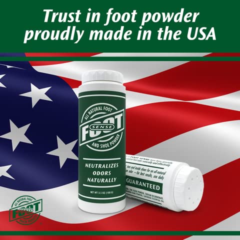 [Australia] - Natural Foot and Shoe Odor Eliminator – Talc-Free Shoe Deodorizer and Body Powder Neutralizes Smelly Odors – Long-Lasting, Fast-Acting Foot Powder for Kids and Adults USA- Made by Foot Sense - 2 Pack 3.52 Ounce (Pack of 2) 