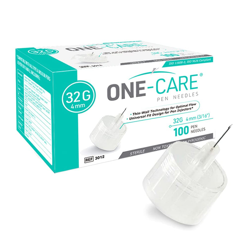 [Australia] - MediVena ONE-CARE Pen Needles 32G x 4 mm (5/32’’), 100/bx, Ultra-Thin for Comfortable Insulin Injection 