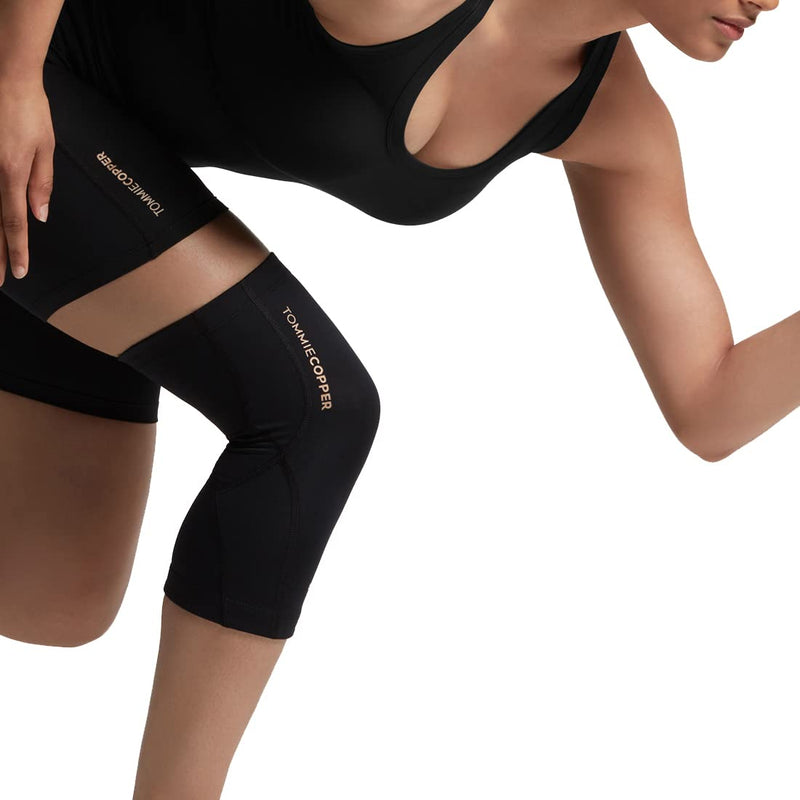 [Australia] - Tommie Copper Unisex Performance Compression Knee Sleeve - Black - XX-Large Black with Tonal Stitch 