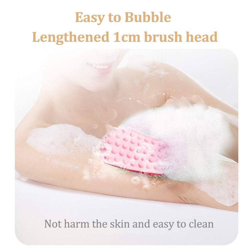 [Australia] - Johiux Silicone Bath Body Brush, Bath Exfoliating Silicone Body Back Scrubber, Body Wash Silicone Body Scrubber Easy to Clean 72cm. (Green) Green 