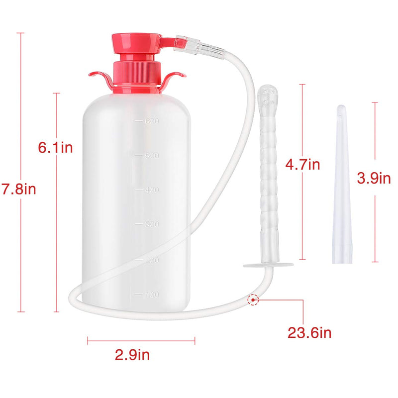 [Australia] - LIVE4COOL Douche Bottle for Women Reusable Vaginal Cleansing System, 600ml/20.3oz Reusable Vaginal Enema Douche, Capacity Cleanser with 4 Nozzles, Storage Bag, Non-Toxic 