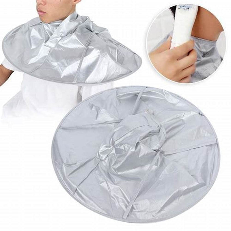 [Australia] - Hair Cutting Cloak Umbrella Cape Salon Barber Use at Home or Salon Stylist Hairdressing (Adult, Silvery) Adult 