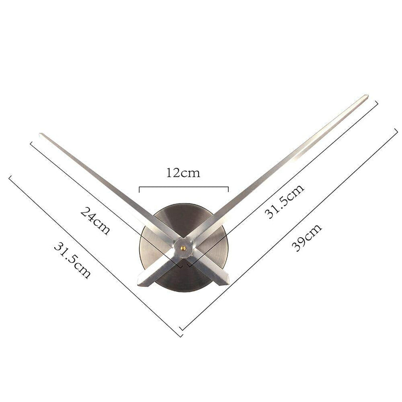 [Australia] - Timelike 3D DIY Wall Clock, 1M Modern Frameless Large 3D DIY Wall Clock Kit Decoration Home for Living Room Bedroom (Silver) Silver 