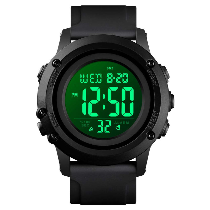 [Australia] - Men's Digital Sports Watch Large Face Waterproof Wrist Watches for Men with Stopwatch Alarm LED Back Light Medium-48mm B-band-B-dial 