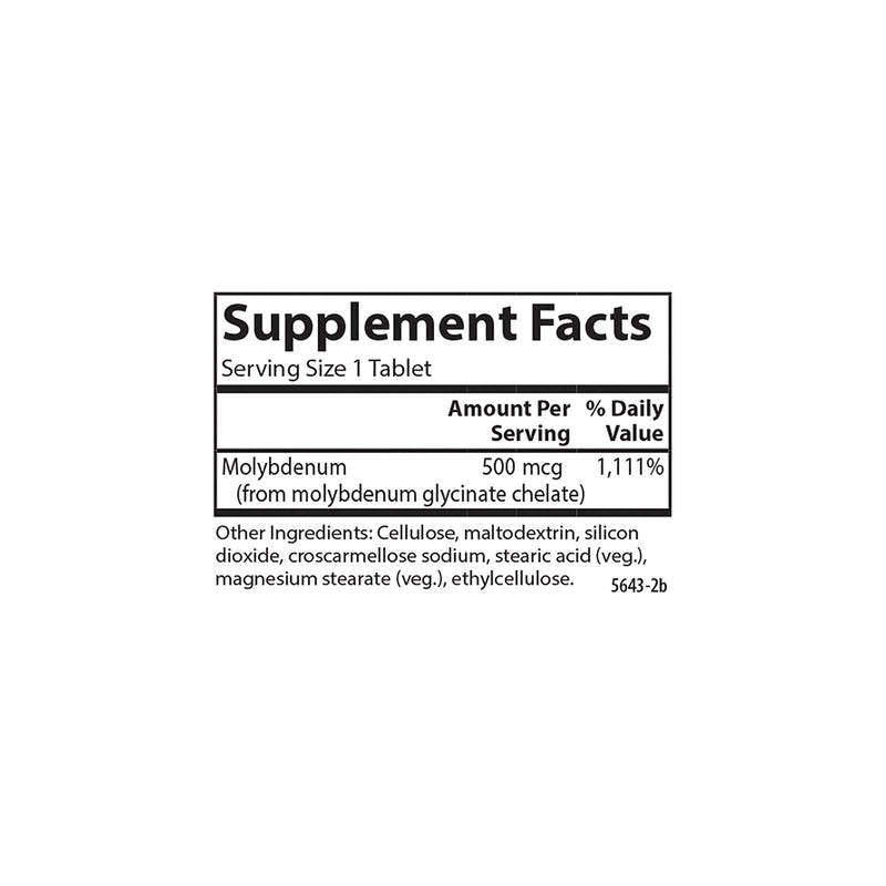 [Australia] - Carlson - Moly-B, Chelated Molybdenum Supplements, Metabolism Support & Enzyme Activation, Molybdenum Glycinate Chelate, 300 Vegetarian Tablets 300 Count (Pack of 1) 