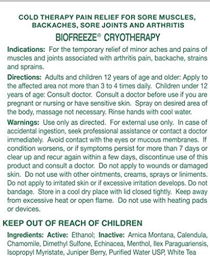 [Australia] - Biofreeze Pain Relieving Spray, 118 ml, Cooling Topical Analgesic, On-the-Go Use, Long Lasting, Soothing, Targeted Pain Relief, Cold Therapy for Athletes, Fast Acting for Muscle, Joint & Back Pain 118ml Pack of 1 