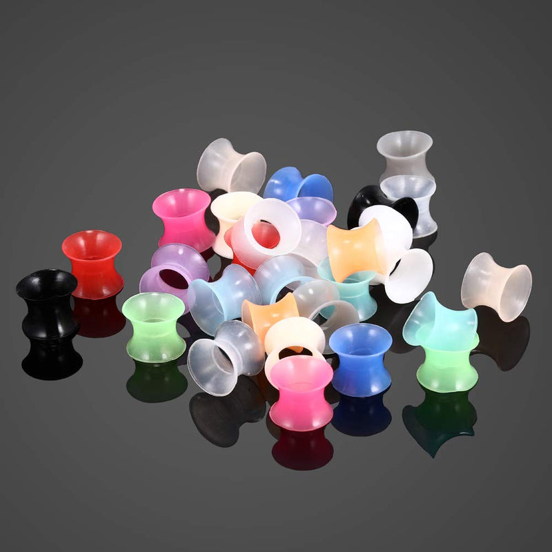 [Australia] - Xpircn Thin Silicone Ear Plugs Tunnels Flexible Ear Earlets 15pairs Gauge: 1"(25mm) 