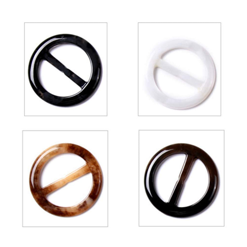 [Australia] - Plastic Round Shape Fashion Scarf Clip Ring - T-Shirt Clip Scarves Buckle Clothing Ring Wrap Holder (4 Colors) 