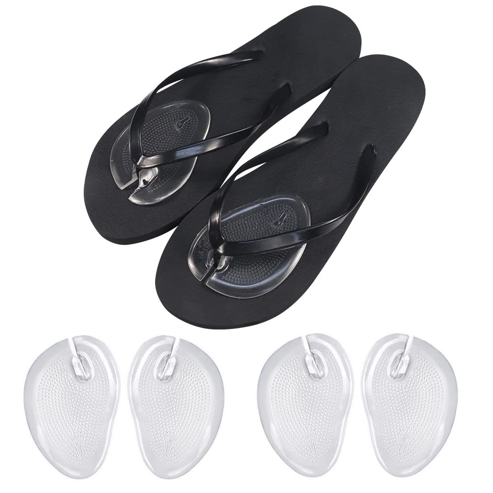 [Australia] - 2 Pairs Silicone Gel Thong Sandal Cushions Pad Toe Protectors Anti Slip Flip Flop Gel Inserts Guards Insoles Shoes Grip Pads Forefoot Pads 