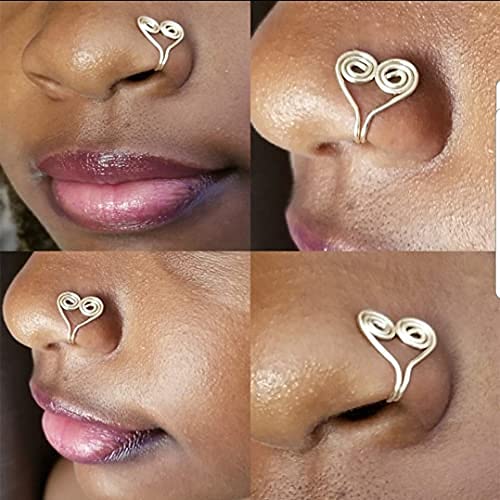 [Australia] - Wishangol African Nose Cuff, Nose Cuff Non Piercing, gold nose cuff, Fake Nose ring, Clip on Nose Ring for Women Men 