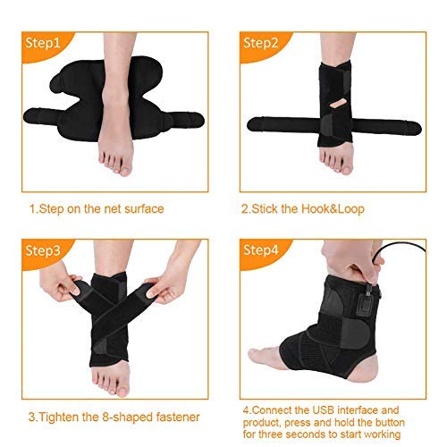 [Australia] - Ankle Warmers,Heated Ankle Brace Wrap Heated Foot Socks Hot Therapy Foot Wrap Compression Support for Achilles Tendonitis, Sprain Swelling, Arthritis, Injury Joint Recovery Fit Left and Right Foot Heated Plantar Fasciitis 