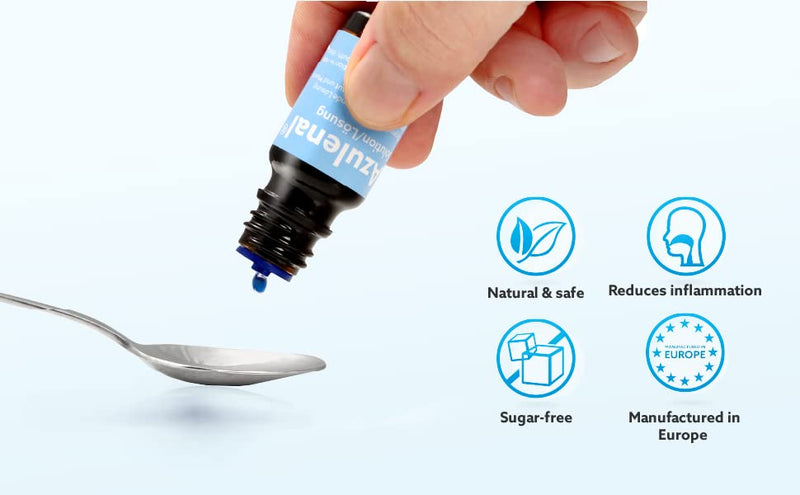 [Australia] - Azulenal Solution for Mouth Ulcer Treatment | Stomach Ulcers, Gingivitis, and Peptic Ulcers | Helps Against Digestion Problems and Throat Infections | Powerful Anti-Inflammatory with Guaiazulene 10 ml (Pack of 1) 