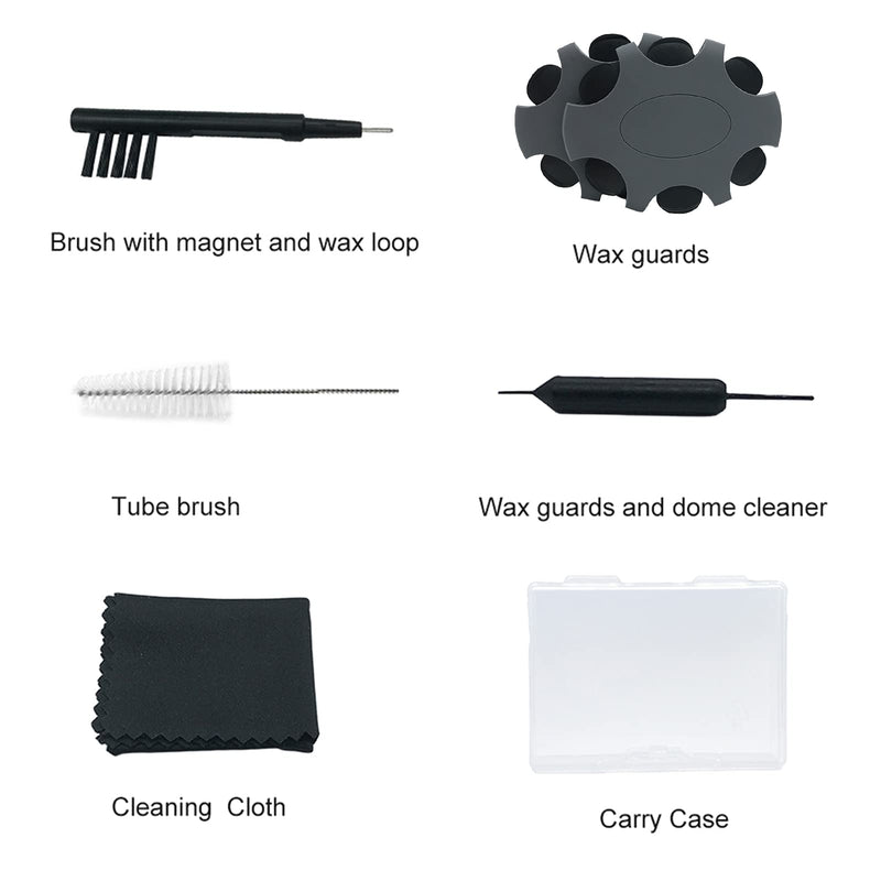 [Australia] - Hearing aid Wax Guards (1mm) Replacement Wax Filters for Oticon ProWax miniFit Wax Traps, Hearing Amplifier Cleaning Brush kit Tools with Carry case -2Packs/ 12Filters (Gray, 2pck) Gray 