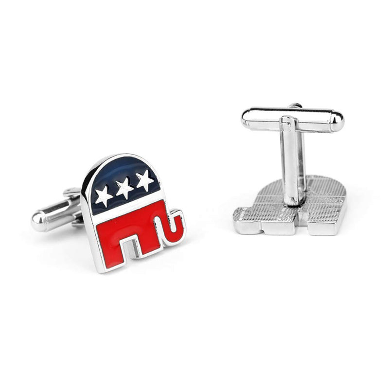 [Australia] - Backyard Blasters Mens Classic Cuff Links - United States Republican Party Badge Elephant Cufflink Business Wedding Shirts 