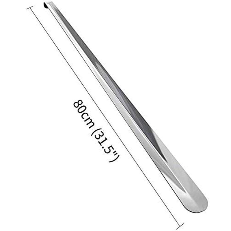 [Australia] - 31.5" Extra Long Shoehorn,Stainless Steel Shoe Horn,Long Handle Durable Metal Boot Horn with Hook 