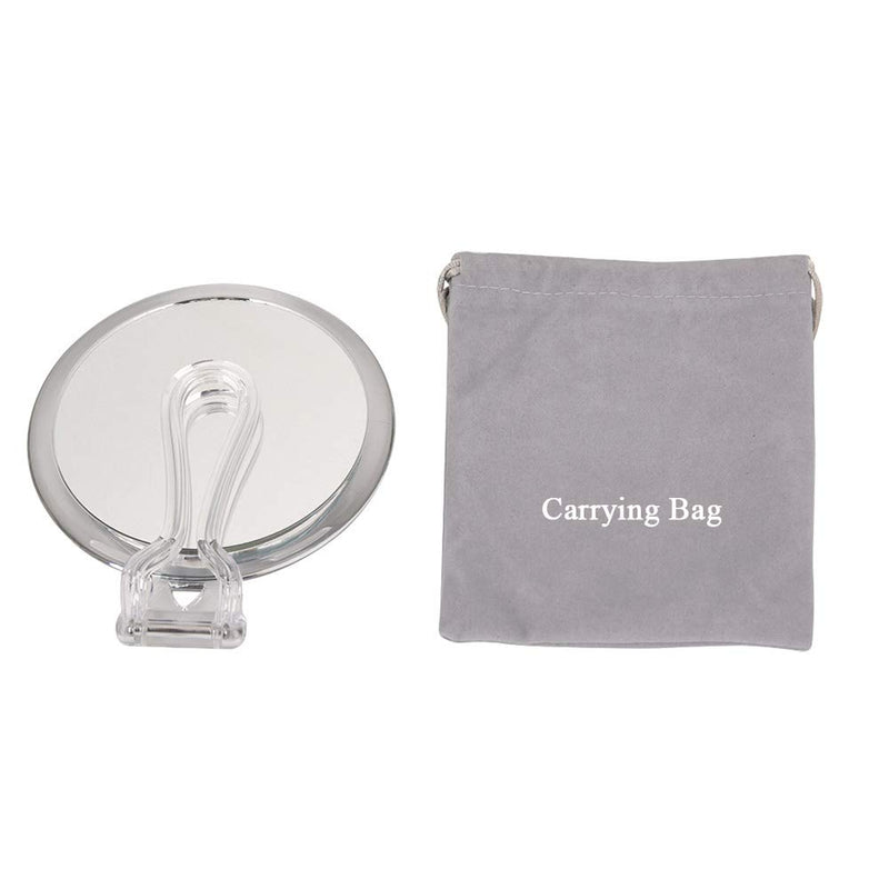 [Australia] - Compact Folding Hand Held Mirror / Tabletop Makeup Mirror with Two Sides of 15X Magnification & True View / 5 Inches Round Travel Mirror 