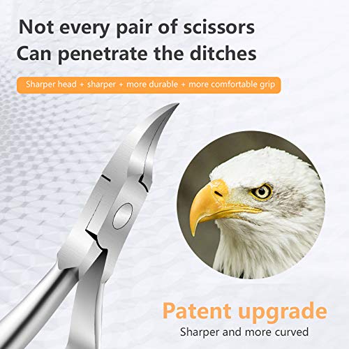 [Australia] - Toenail Clippers Stainless Steel Nail Nipper Toenail Scissor With Smooth Sharp Blade for Thick Ingrown Hard Toe Nail Fingernail Strong Big Nail 