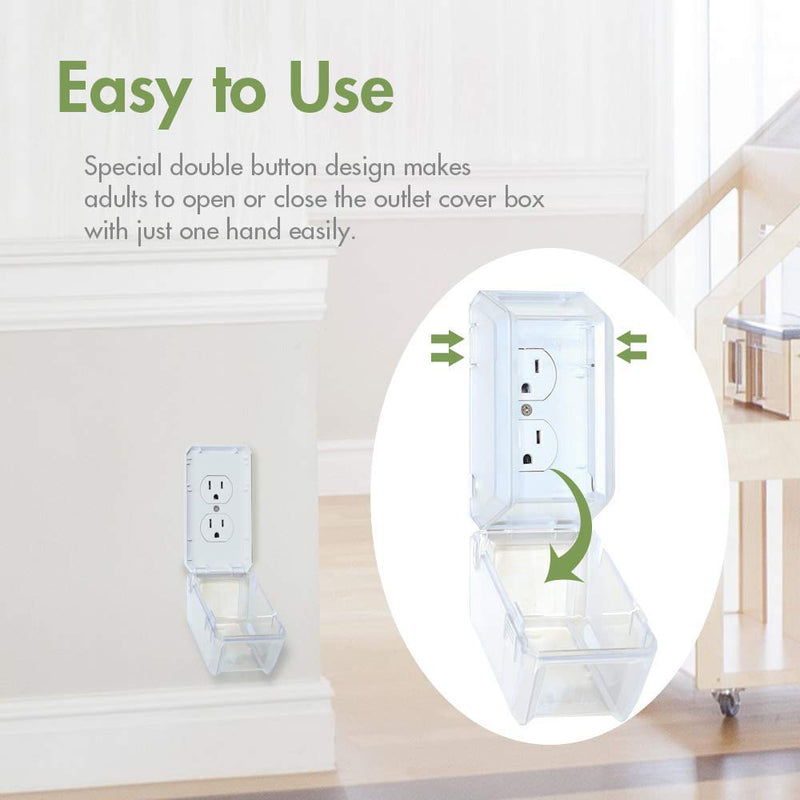 [Australia] - EUDEMON Baby Safety Electrical Outlet Cover Box Childproof Large Plug Cover for Babyproofing Outlets Easy to Install & Use (Transparent) Transparent 