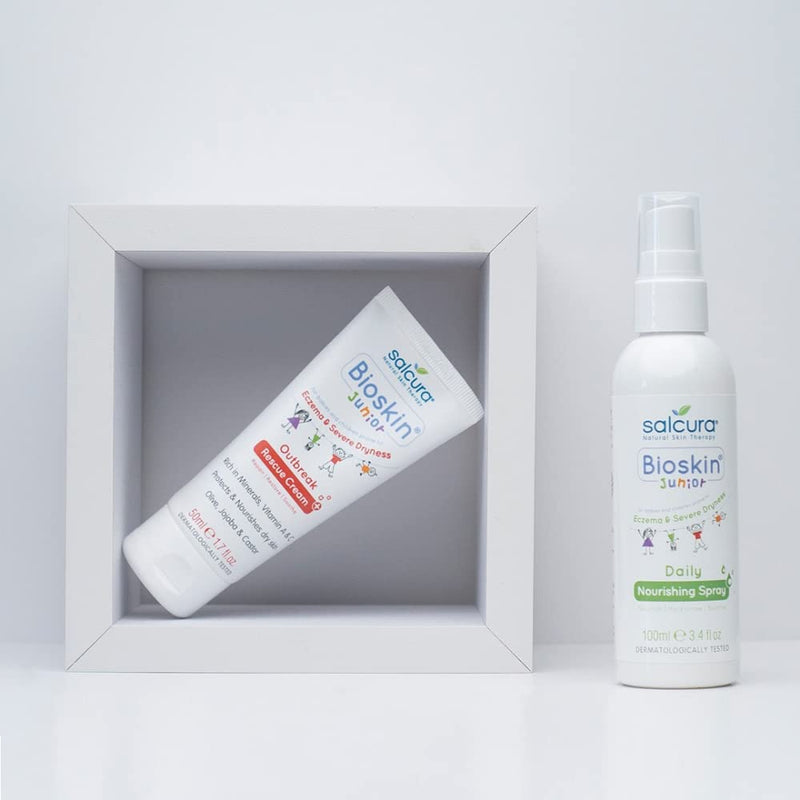[Australia] - Salcura Natural Skin Therapy Bioskin Junior Daily Nourishing Spray 250ml & Bioskin Junior Outbreak Rescue Cream 150ml Duo Pack 250ml & 150ml 