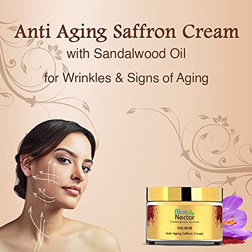 [Australia] - Blue Nectar Anti Aging Face Moisturizer - Natural Ayurvedic Saffron Cream for wrinkles and fine lines 