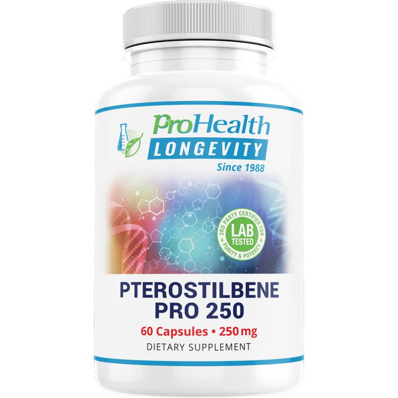 [Australia] - Pterostilbene Pro 250 (250 mg, 60 Capsules) by ProHealth Longevity | Powerful Antioxidant. Supports Healthy Aging, Heart Health, Brain Cell Health. Boosts Effectiveness of NMN. 