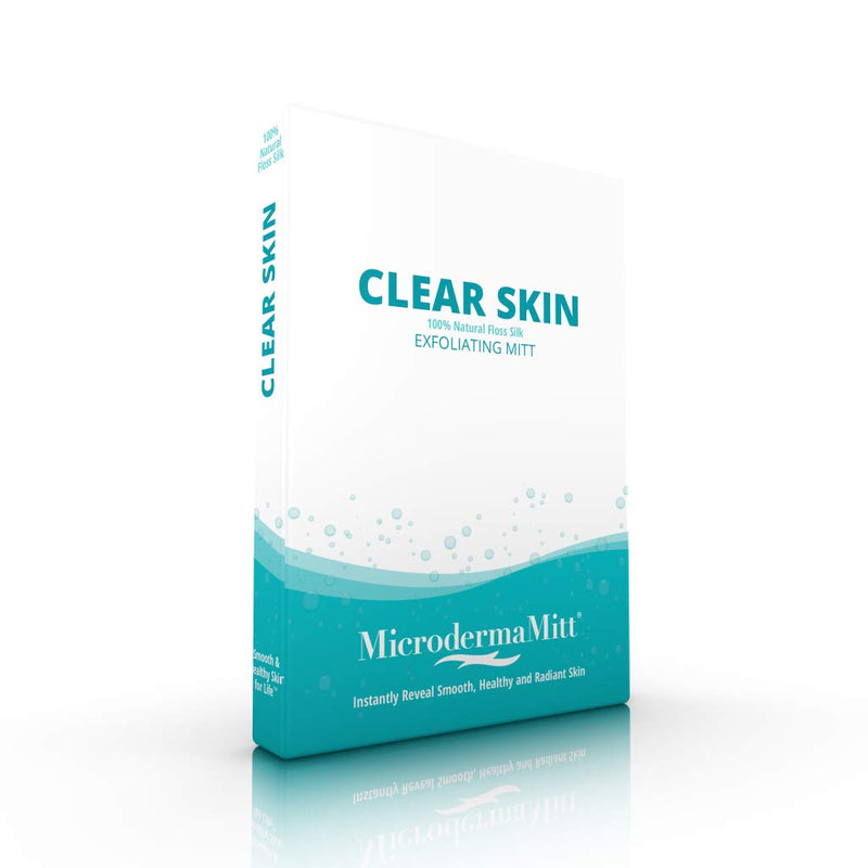[Australia] - MicrodermaMitt Clear Skin Mitt Reusable Facial Exfoliating Scrub Best Acne Treatment Prevention Blackhead Remover Deep Pore Cleansing Sensitive Skin 100% Natural Floss Silk 1 Count (Pack of 1) 