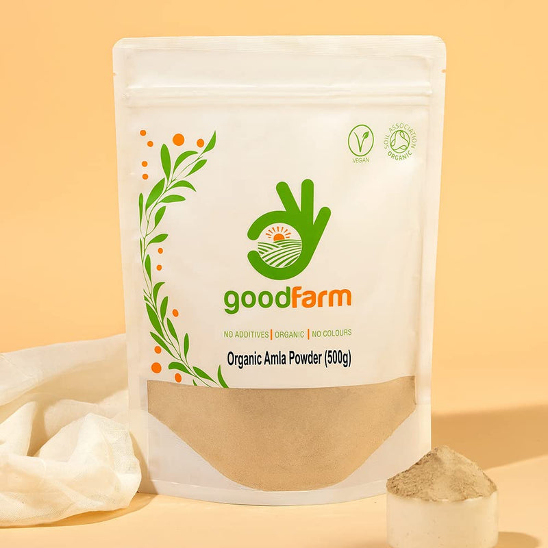 [Australia] - GoodFarm Organic Amla Powder 500g - Premium Quality, Certified Organic | Superfood | Natural body Boost | Vegan | Ayurveda Amla 500 gr 