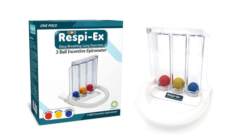 [Australia] - Respi-Ex Deep Breathing Lung Exerciser | Washable & Hygienic | Breath Measurement System | Lung Exerciser | 3 Ball Incentive Spirometer 
