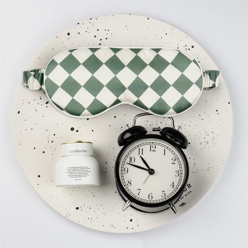 [Australia] - townssilk 100% Silk Sleep mask with Silk Adjustable Strap,Comfortable and Super Soft Eye mask Ultimate Sleeping aid,Blindfold squaregreen Eusquaregreen 