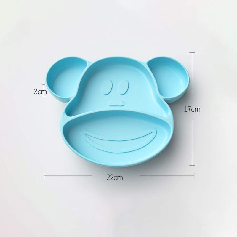 [Australia] - YOOFOSS Baby Plates with Suction Non Slip Silicone Toddler Plates Divided Placemats for Kids and Children BPA-Free FDA Approved Dishwasher and Microwave Safe-Blue Blue 