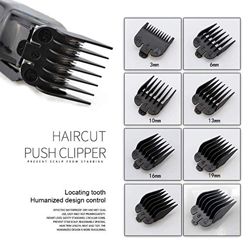 [Australia] - 8 PCS 8 Length Professional Hair Clipper Guide Combs, Replacement Guards Set, Attachment Guide Combs, Great Fits for All Full-Size Wahl Clippers/Trimmers(Black) 