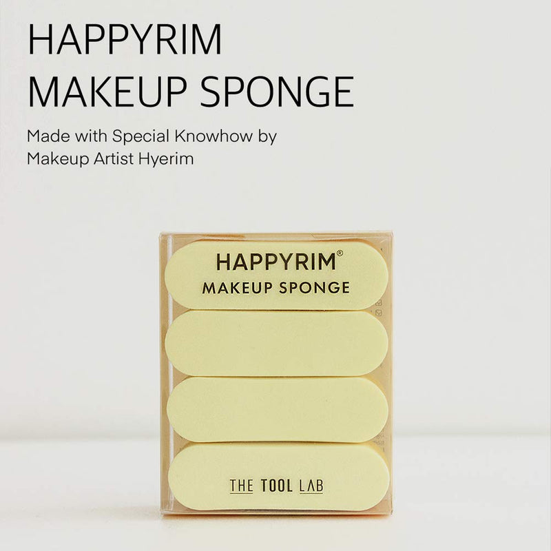 [Australia] - THE TOOL LAB Happyrim Makeup Sponge Case (4pcs) - Beauty Cosmetics Puff and Cosmetics Foundation Blending Sponges, Flawless for Liquid, Cream or Liquid Application Can Use Damp or Dry - Latex Free 