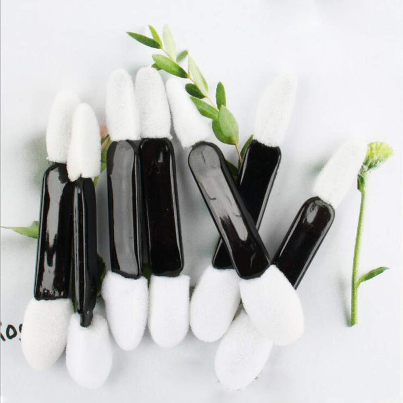 [Australia] - 50 PCS 2 Inch Disposable Black Handle White Double Sided Latex Sponge Tipped Eye Shadow Stick Cosmetic Makeup Foundation Lip Oil Applicator Makeup Brushes for Women Girls 5 cm/2 Inch 