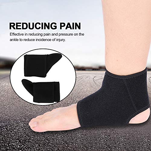 [Australia] - 1 Pair Ankle Brace, Breathable Compression Sleeve Elastic Foot Guard Sprains Injury Wrap Strap for Sports, Pain Relief, Injury Recovery, Heel Spurs and Flat Feet Black Suitable for All Size 