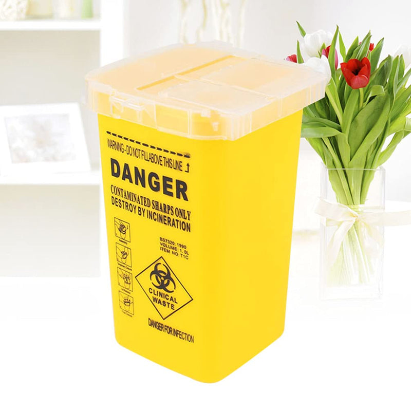 [Australia] - DOITOOL Container Needle Disposal Box Tattoo Medical Disposal Container Sharps Container Waste Box for Tattoo Supplies Yellow 