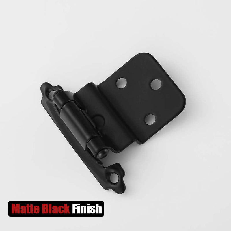 [Australia] - JQK 3/8 Inch Inset Cabinet Door Hinges Black, 4 Pack 2 Pairs Flush Face Mount Cupboard Self-Closing Kitchen Cabinet Hardware Hinges, CH201-BK-P4 