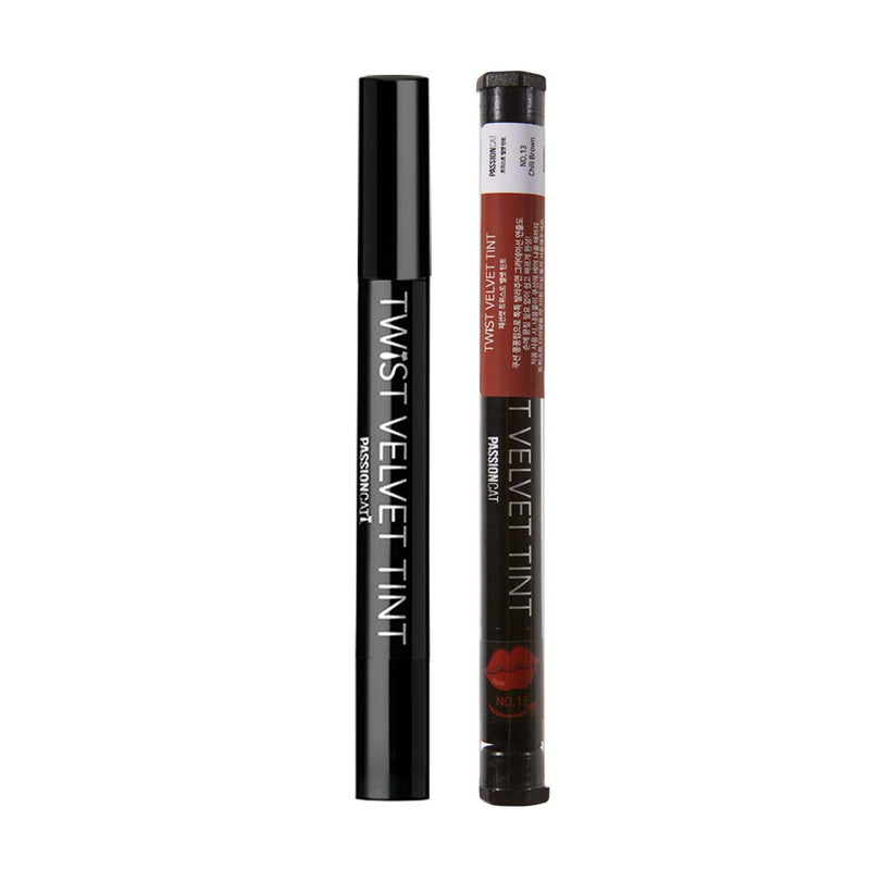 [Australia] - Long Lasting Lip Stain for Lips and Cheek Tint Various Korea Velvet Plumping Lip Marker Lip Matte tints | PASSIONCAT Twist Velvet Tint #13 (No.13) Chilly Brown 