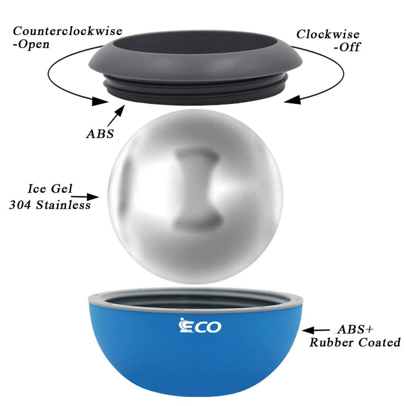 [Australia] - Cryosphere Cold Massage Roller Ball - Massage Ball for Cold & Heat Relief, Myofascial Release, Trigger Point Therapy, Muscle Knots - Deep Tissue Ice Massager 80 mm Blue and Grey 