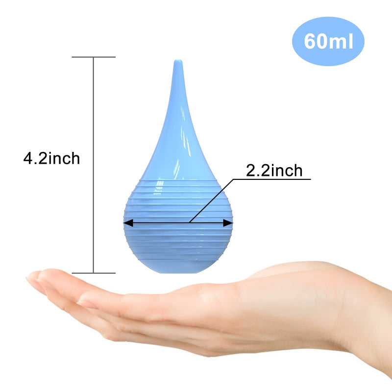 [Australia] - Rubber Suction Ear Syringe, BVN Hand Bulb Syringe Ear Washing Squeeze Bulb, for Ear Wax Removal, Suitable for Adults and Children, Blue 