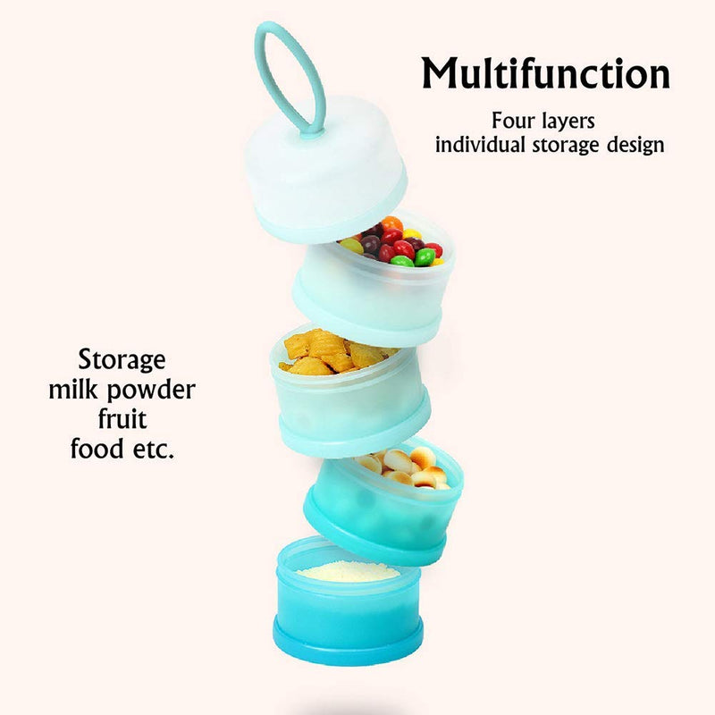 [Australia] - Queta 2pcs Baby Milk Powder Dispenser 480ml Twist-Lock Stackable On-The-Go BPA Free Milk Powder Dispenser & Snack Storage Container/Grain/Food/Fruit/Snacks 