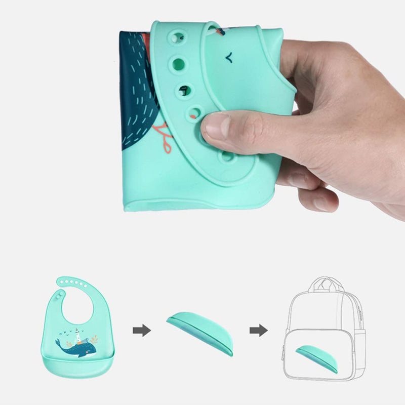 [Australia] - FILOWA Silicone Bibs for Babies,3 PCS Baby Weaning Silicone Bibs Feeding Waterproof Wide Food Crumb Soft Catcher Wipeable Adjustable Bib for Toddlers,Machine Washable No-Mess BPA Free Food Grade Bibs Grey 