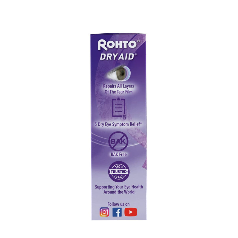 [Australia] - Rohto DryAid Eye Relief Lubricant Eye Drops, Twin Pack, Dry Eye Relief, 0.34 Fl Oz 