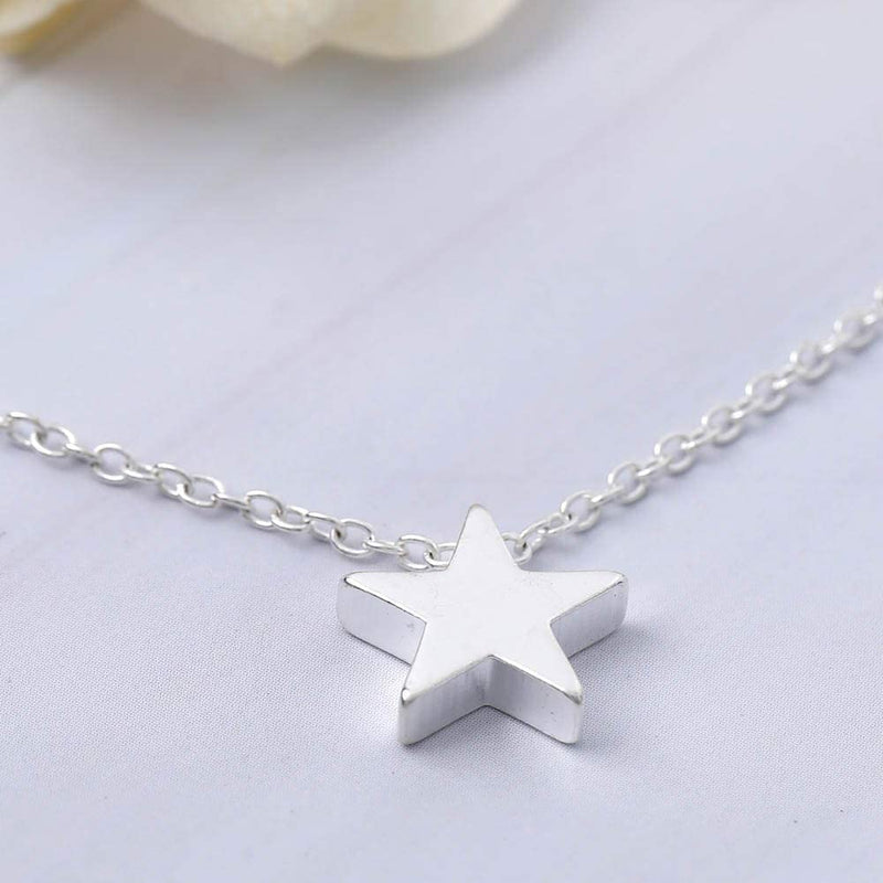 [Australia] - Jovono Layered Heart Pendant Necklace Silver Beaded Necklace Chain for Women and Girls SET10 