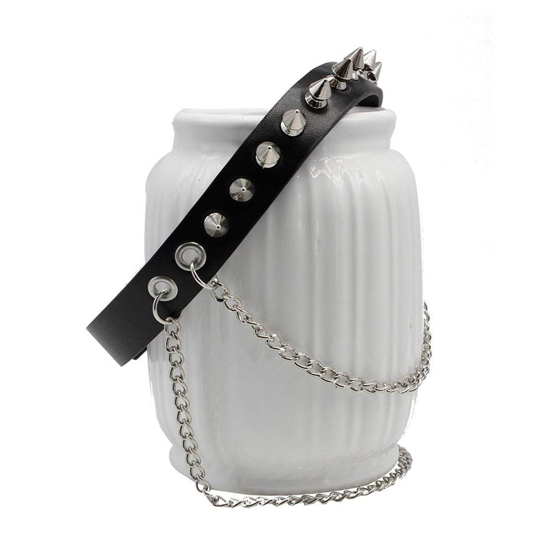 [Australia] - macoking Goth Leather Collar Choker Studded Spike Rivet Black Necklace Punk Bracelet Choker 2 
