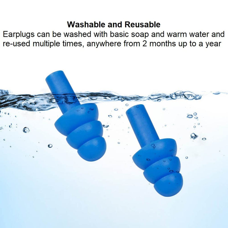 [Australia] - 50 Pair Silicone Ear Plugs in Plastic Cases NRR 28dB Soft Reusable Washable Comfortable for Swimming Adults Earplugs Water Shower Surfing Sports 50 Pair (Pack of 1) 
