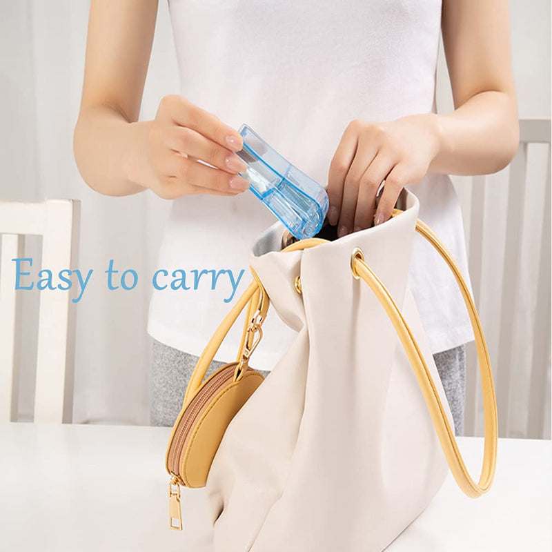 [Australia] - Pill Cutter, Portable Tablet Cutter with Blade and Storage Compartment 2-in-1 Pill Splitter Pill Case Half Quarter for Small or Large Pills Transparent Blue 