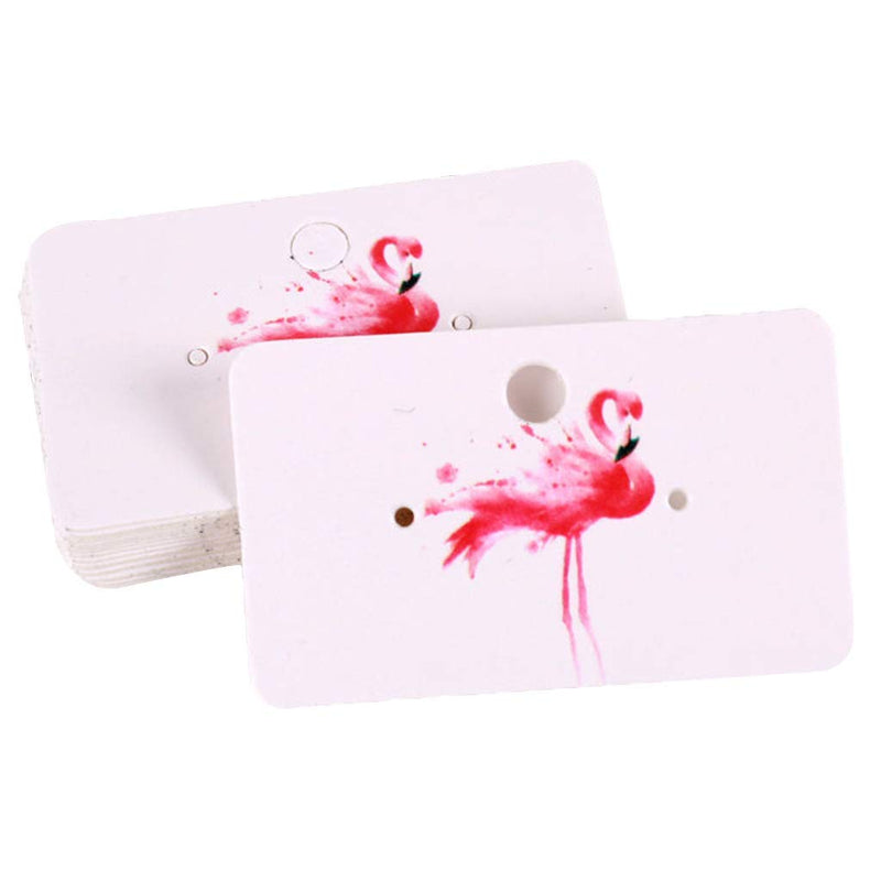 [Australia] - 100pcs Jewelry Display Cards Paper Cards Printing Jewelry Necklace Bracelet Pendant Label Display Jewelry Earring Ear Studs Cards Label - Flamingo 