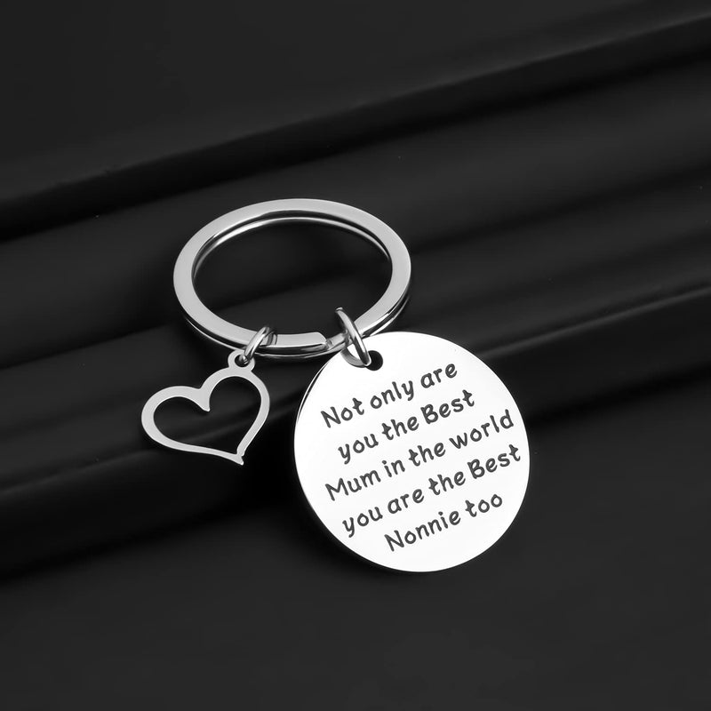 [Australia] - FAADBUK Nonnie Gift Grandma Jewelry Not only are You The Best Mum in The World You are The Best Nonnie for Grandma Nonnie Keychain 